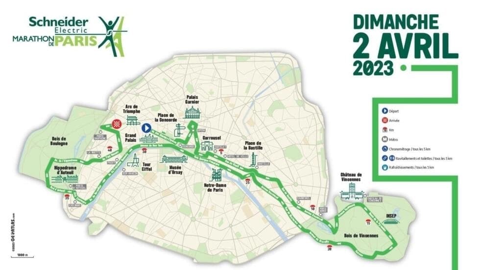 2023年のパリマラソンで5万人の競技者が予想される