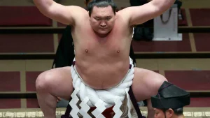 2021年3月15日、大相撲の大関・白鵬が東京での巡業中に STR JIJI PRESS/AFP/Archives