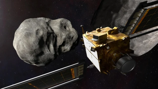 NASAの探査機ダートは自発的に小惑星ディモルフォスに墜落します。AFP - 配布資料