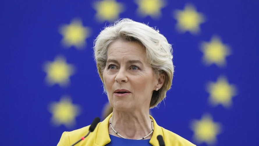 欧州委員会のウルスラ・フォン・デア・ライエン委員長は2022年9月14日、ブリュッセルでエネルギー危機に対処するための新たな施策を発表しました。AP/ジャン=フランソワ・バディアス