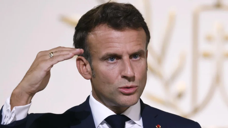 2022年9月15日、エリゼ宮殿でのフランスのエマニュエル・マクロン大統領。© AP - ルドヴィック・マリン
