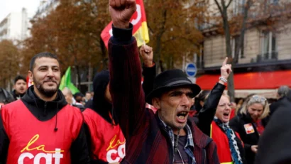 ストライキとフランスの高価な生活と賃上げの需要に対する抗議の国民の日、2022年10月18日。© ロイター/ゴンサロ・フエンテス