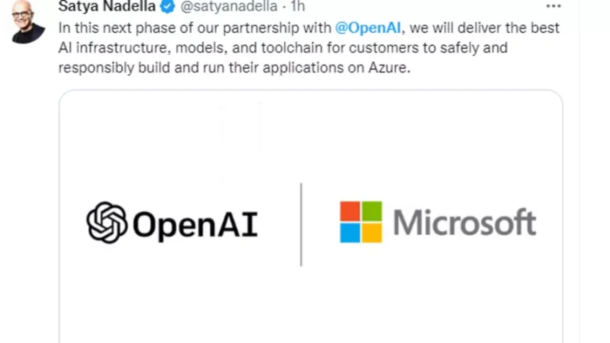 マイクロソフトの公式およびOpenAIの過半数パートナー。© ツイッター