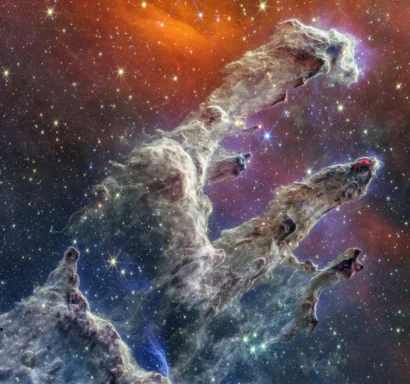 新しい星が現れるワシ星雲の創造の柱。© NASA、ESA、CSA、STSCI